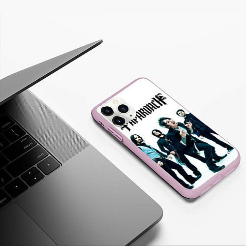 Чехол iPhone 11 Pro матовый Paparoach Band / 3D-Розовый – фото 3