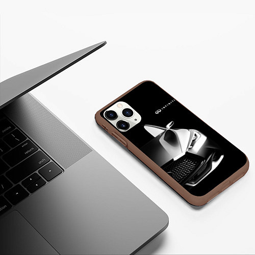 Чехол iPhone 11 Pro матовый Infiniti Sport / 3D-Коричневый – фото 3