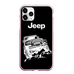 Чехол iPhone 11 Pro матовый Jeep, цвет: 3D-розовый