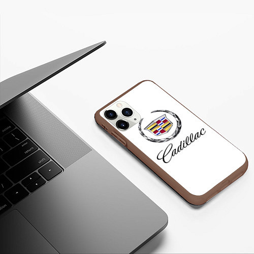 Чехол iPhone 11 Pro матовый Cadillac / 3D-Коричневый – фото 3