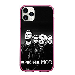 Чехол iPhone 11 Pro матовый Depeche Mode: mono, цвет: 3D-малиновый