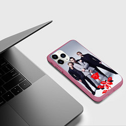 Чехол iPhone 11 Pro матовый Depeche Mode: Red Flower, цвет: 3D-малиновый — фото 2