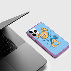 Чехол iPhone 11 Pro матовый Стеснительный кролик, цвет: 3D-фиолетовый — фото 2