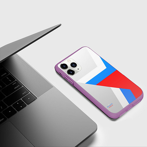 Чехол iPhone 11 Pro матовый Звезда России / 3D-Фиолетовый – фото 3