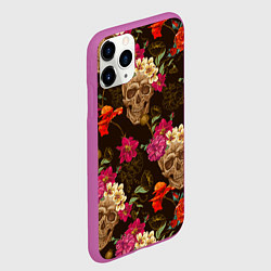 Чехол iPhone 11 Pro матовый Черепа, цвет: 3D-фиолетовый — фото 2