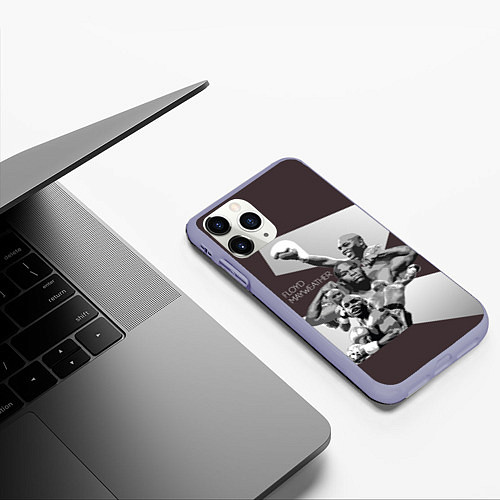 Чехол iPhone 11 Pro матовый Floyd Mayweather / 3D-Светло-сиреневый – фото 3