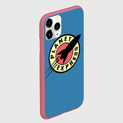 Чехол iPhone 11 Pro матовый Planet Express, цвет: 3D-малиновый — фото 2
