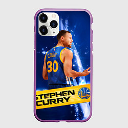 Чехол iPhone 11 Pro матовый Golden State Warriors 8, цвет: 3D-фиолетовый