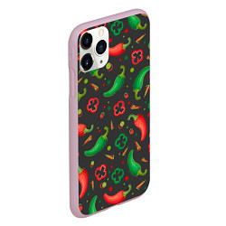 Чехол iPhone 11 Pro матовый Перчики, цвет: 3D-розовый — фото 2
