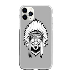 Чехол iPhone 11 Pro матовый Indian wolf, цвет: 3D-белый