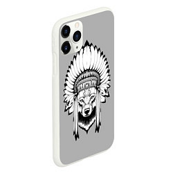 Чехол iPhone 11 Pro матовый Indian wolf, цвет: 3D-белый — фото 2