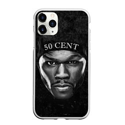 Чехол iPhone 11 Pro матовый 50 cent: black style, цвет: 3D-белый