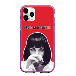 Чехол iPhone 11 Pro матовый I said god damn, цвет: 3D-фиолетовый