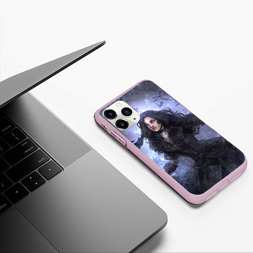 Чехол iPhone 11 Pro матовый Йеннифер / 3D-Розовый – фото 3