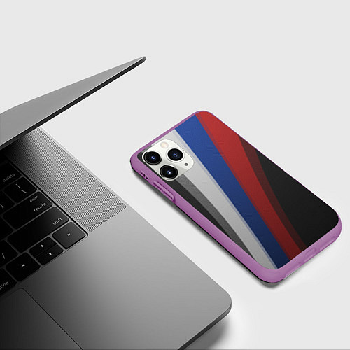 Чехол iPhone 11 Pro матовый Sport Russia / 3D-Фиолетовый – фото 3