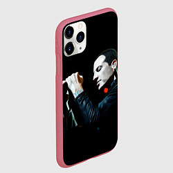 Чехол iPhone 11 Pro матовый Честер на сцене, цвет: 3D-малиновый — фото 2