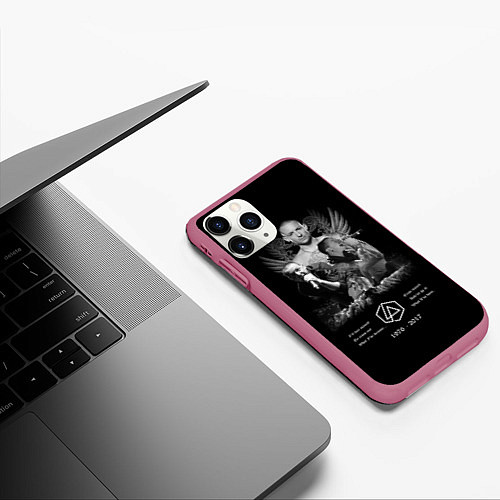 Чехол iPhone 11 Pro матовый Bennington Memories / 3D-Малиновый – фото 3