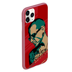 Чехол iPhone 11 Pro матовый Chester Bennington, цвет: 3D-малиновый — фото 2