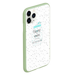 Чехол iPhone 11 Pro матовый Dreams are Coming, цвет: 3D-салатовый — фото 2