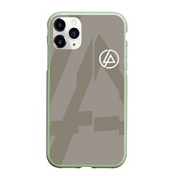 Чехол iPhone 11 Pro матовый Linkin Park: Grey style, цвет: 3D-салатовый