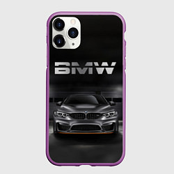 Чехол iPhone 11 Pro матовый BMW серебро, цвет: 3D-фиолетовый