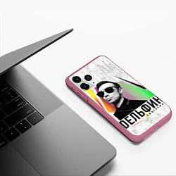 Чехол iPhone 11 Pro матовый Дельфин: Синтетика, цвет: 3D-малиновый — фото 2