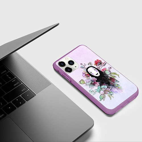 Чехол iPhone 11 Pro матовый Безликий в цветах / 3D-Фиолетовый – фото 3