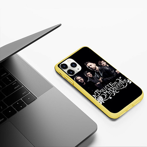 Чехол iPhone 11 Pro матовый Bullet For My Valentine / 3D-Желтый – фото 3