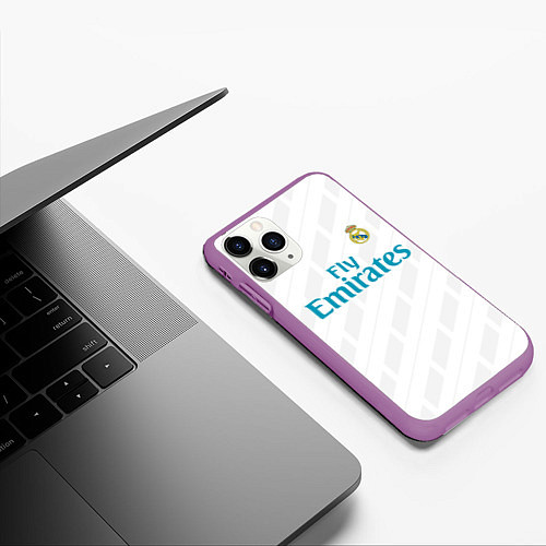 Чехол iPhone 11 Pro матовый Real Madrid / 3D-Фиолетовый – фото 3