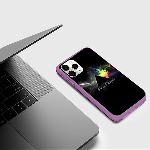 Чехол iPhone 11 Pro матовый Pink Floyd Logo / 3D-Фиолетовый – фото 3