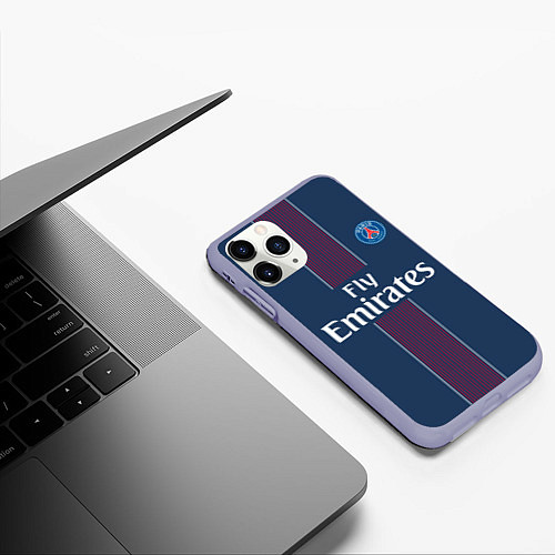 Чехол iPhone 11 Pro матовый PSG FC: Blue / 3D-Светло-сиреневый – фото 3