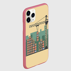 Чехол iPhone 11 Pro матовый Стройка, цвет: 3D-малиновый — фото 2