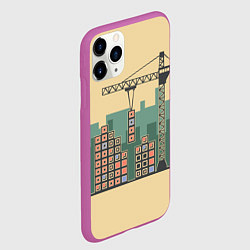Чехол iPhone 11 Pro матовый Стройка, цвет: 3D-фиолетовый — фото 2
