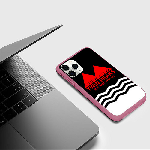 Чехол iPhone 11 Pro матовый Fire walk with me / 3D-Малиновый – фото 3