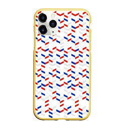 Чехол iPhone 11 Pro матовый Россия: триколор-узор, цвет: 3D-желтый