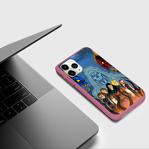Чехол iPhone 11 Pro матовый Dethklok: Heroes / 3D-Малиновый – фото 3