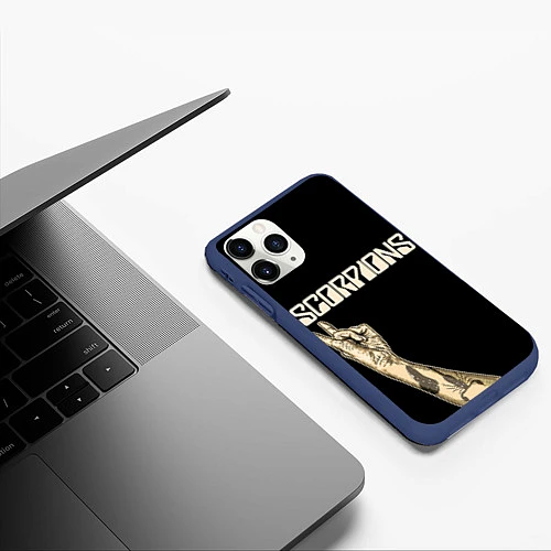 Чехол iPhone 11 Pro матовый Scorpions Rock / 3D-Тёмно-синий – фото 3