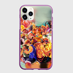 Чехол iPhone 11 Pro матовый Ван-Пис, цвет: 3D-фиолетовый