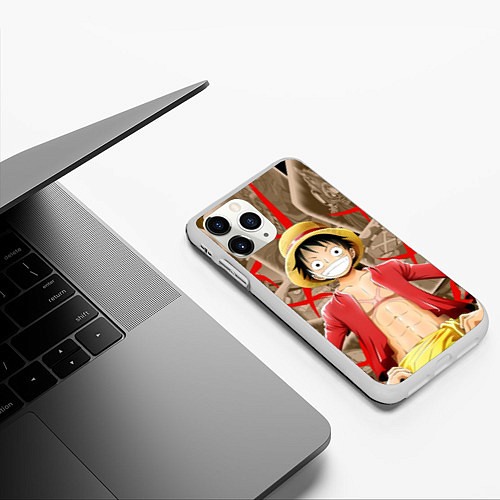 Чехол iPhone 11 Pro матовый Ван-Пис / 3D-Белый – фото 3