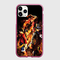 Чехол iPhone 11 Pro матовый Ван-Пис, цвет: 3D-малиновый