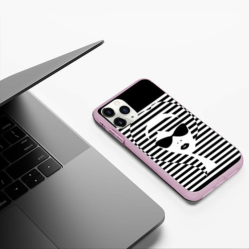 Чехол iPhone 11 Pro матовый Pop art girl / 3D-Розовый – фото 3