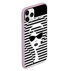 Чехол iPhone 11 Pro матовый Pop art girl, цвет: 3D-розовый — фото 2