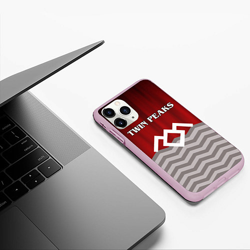 Чехол iPhone 11 Pro матовый Twin Peaks / 3D-Розовый – фото 3