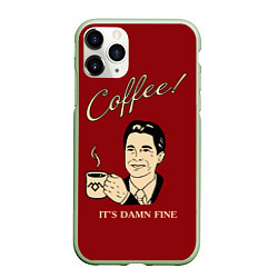 Чехол iPhone 11 Pro матовый Coffee: it's damn fine, цвет: 3D-салатовый