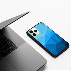 Чехол iPhone 11 Pro матовый Geometric blue, цвет: 3D-черный — фото 2