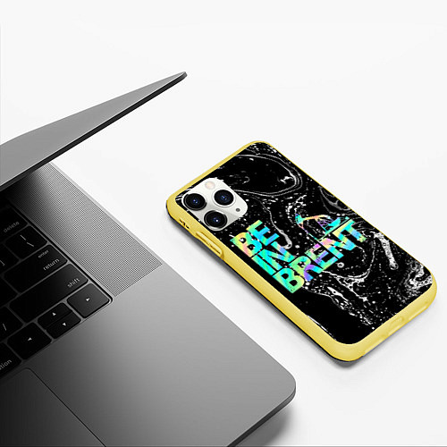 Чехол iPhone 11 Pro матовый Be in brent / 3D-Желтый – фото 3