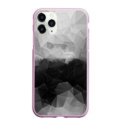 Чехол iPhone 11 Pro матовый Polygon gray, цвет: 3D-розовый