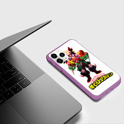 Чехол iPhone 11 Pro матовый Моя геройская академия, цвет: 3D-фиолетовый — фото 2
