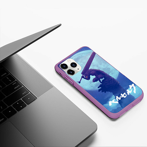 Чехол iPhone 11 Pro матовый Berserk Night / 3D-Фиолетовый – фото 3