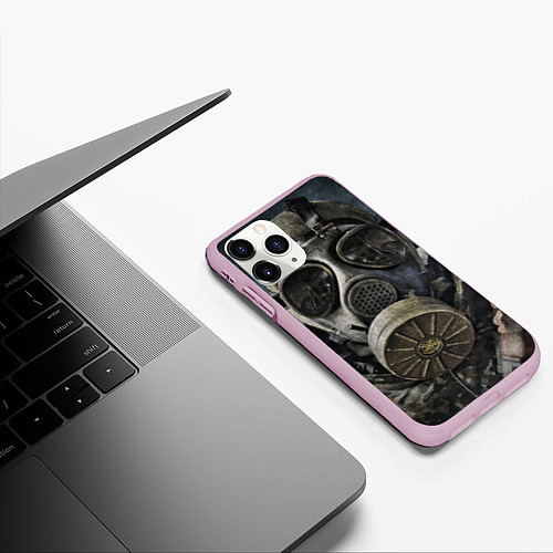 Чехол iPhone 11 Pro матовый STALKER: Mask / 3D-Розовый – фото 3